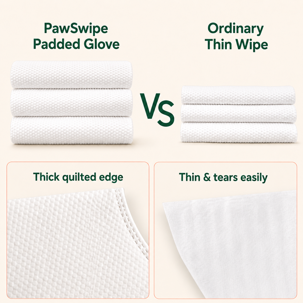 PawSwipe No-Rinse Pet Grooming Glove Wipes