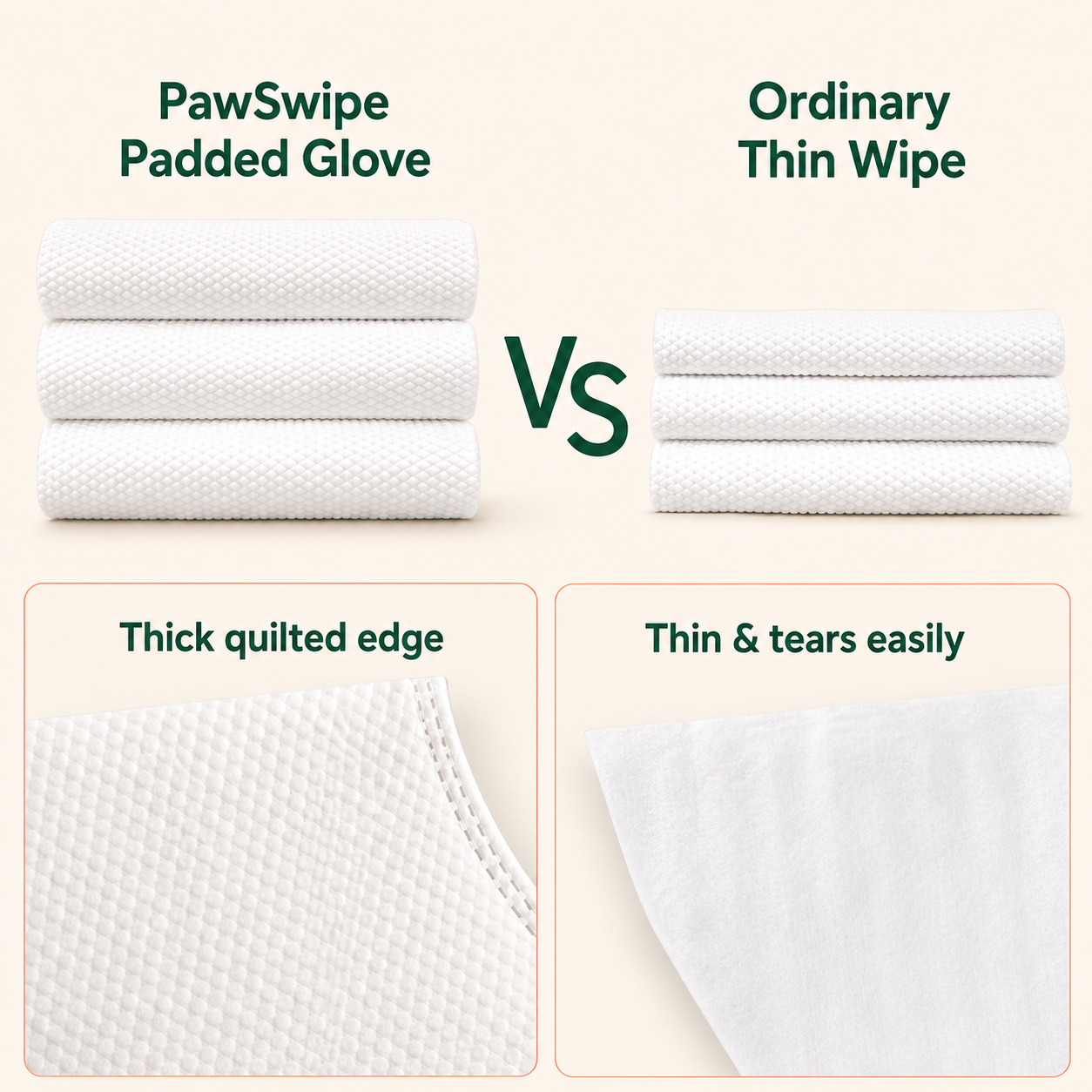 PawSwipe No-Rinse Pet Grooming Glove Wipes